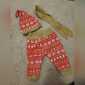 Handmade Christmas pants, hat and bow